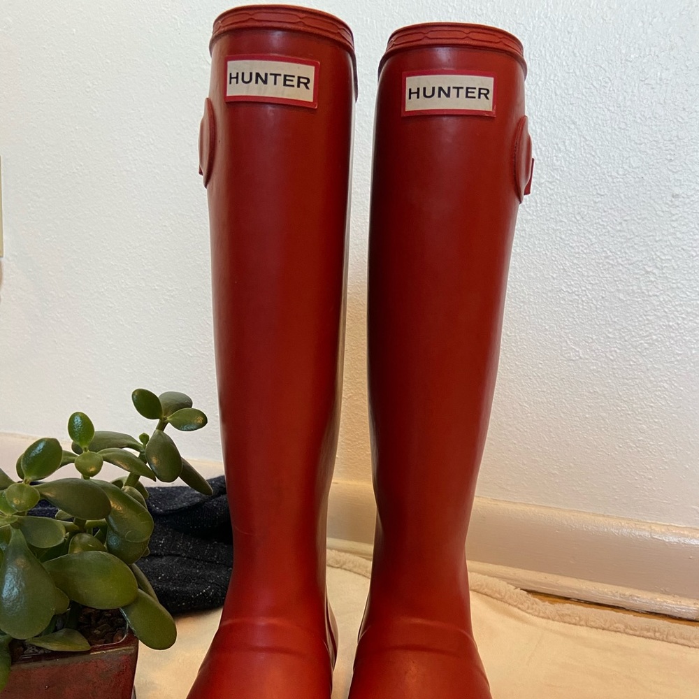 Hunter Original Foldable Matte Red Tall Rainboots